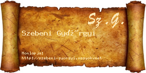 Szebeni Györgyi névjegykártya